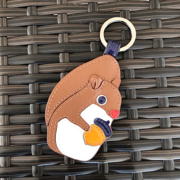 Coach Accessories - COACH LEATHER KEY FOB KEYCHAIN